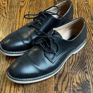 Joseph Abboud Black Perforated Leather Derbys